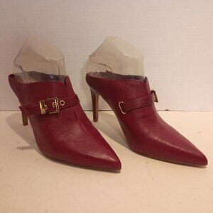 VINCE CAMUTO VP-Maskelynn Sz 7.5US/39EU Maroon Leather Pointy Toe High Heel Mule